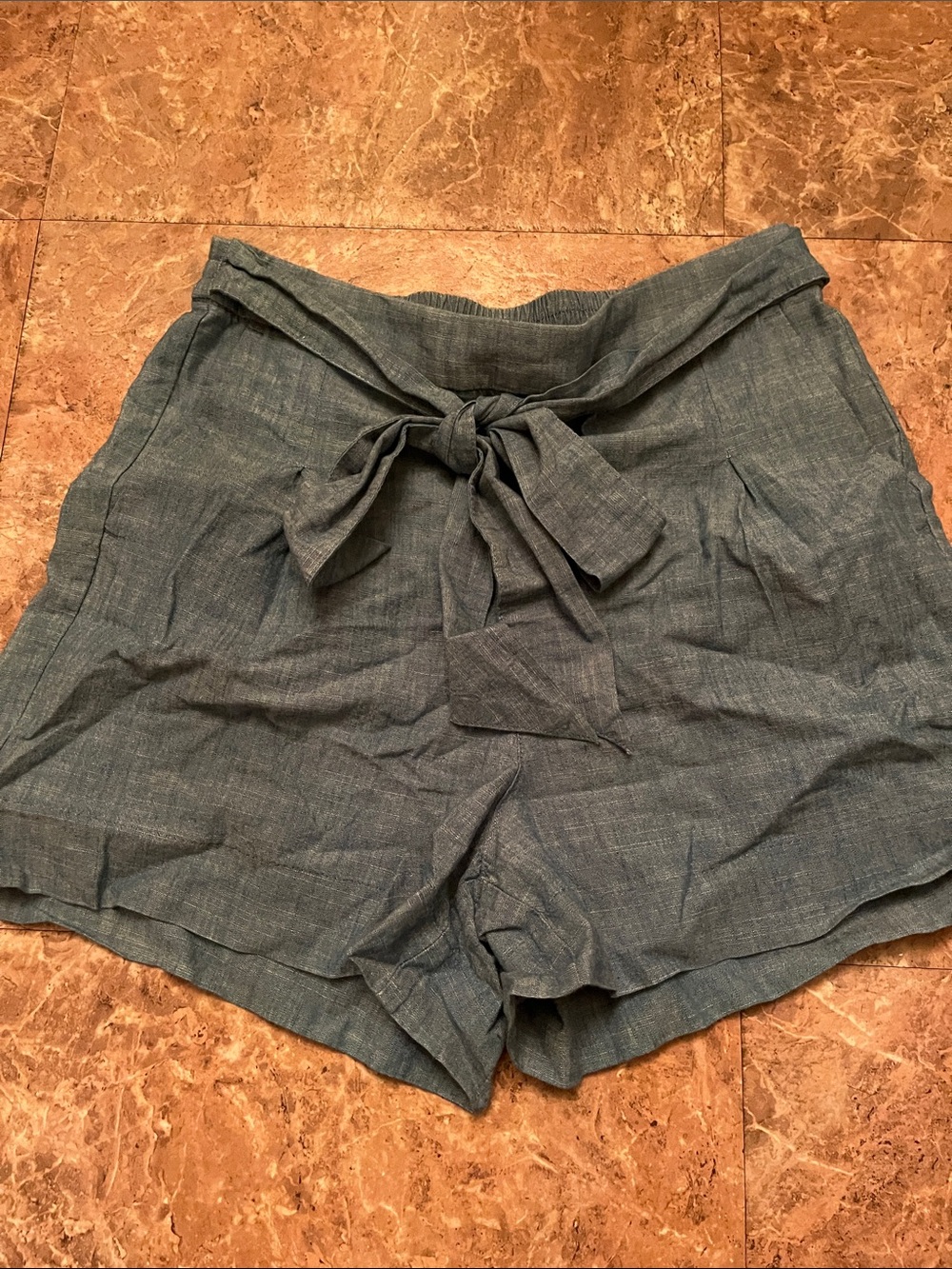 J. Crew High-Waist Tie-Front Shorts - Slate Blue